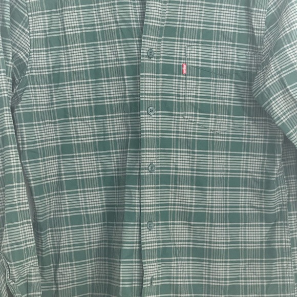 Levi's Vintage Style Men's Green Plaid Shirt Small - Picture 5 of 14